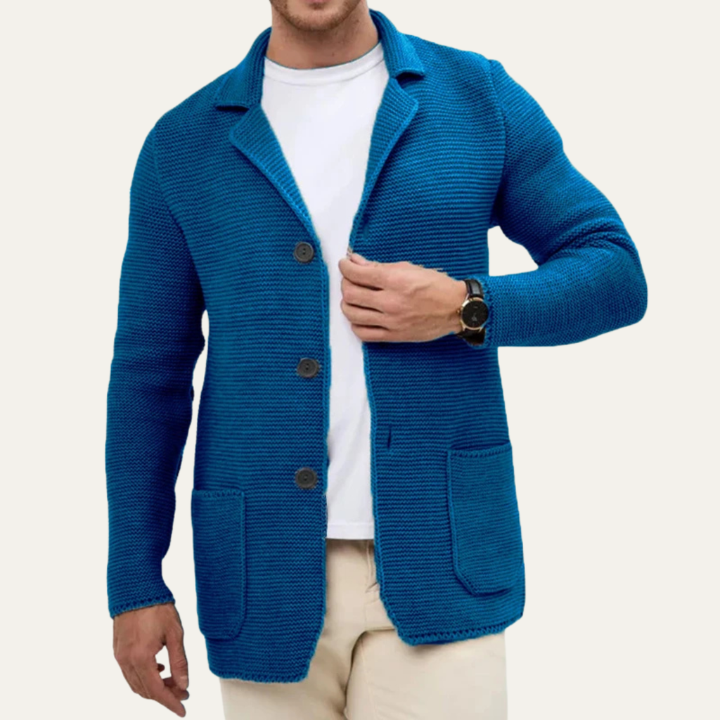 The Giudecca Casual Knitted Button Down Blazer Men’s Cardigan