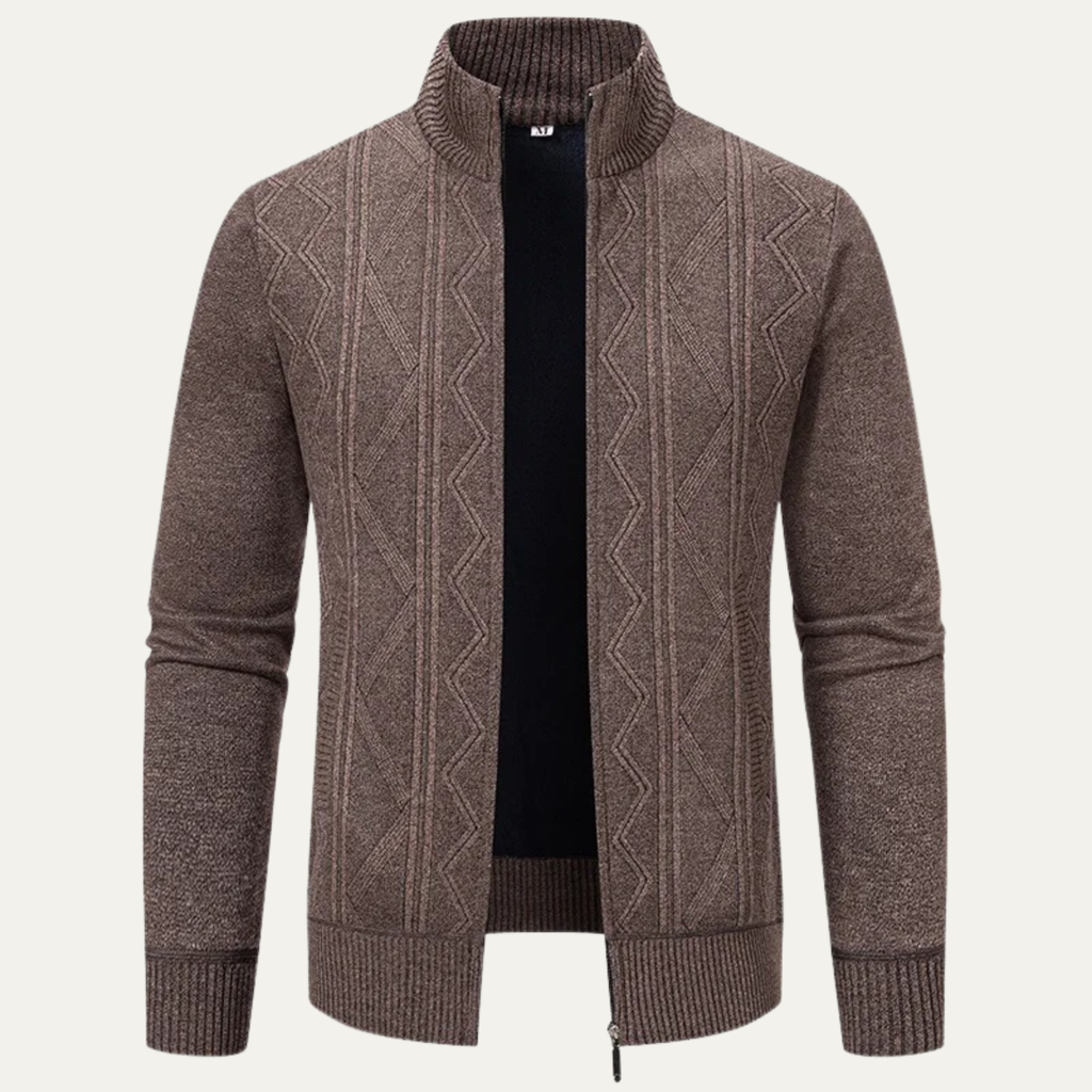 The Chianti High Neck Winter Zip Up Knit Men's Cardigan