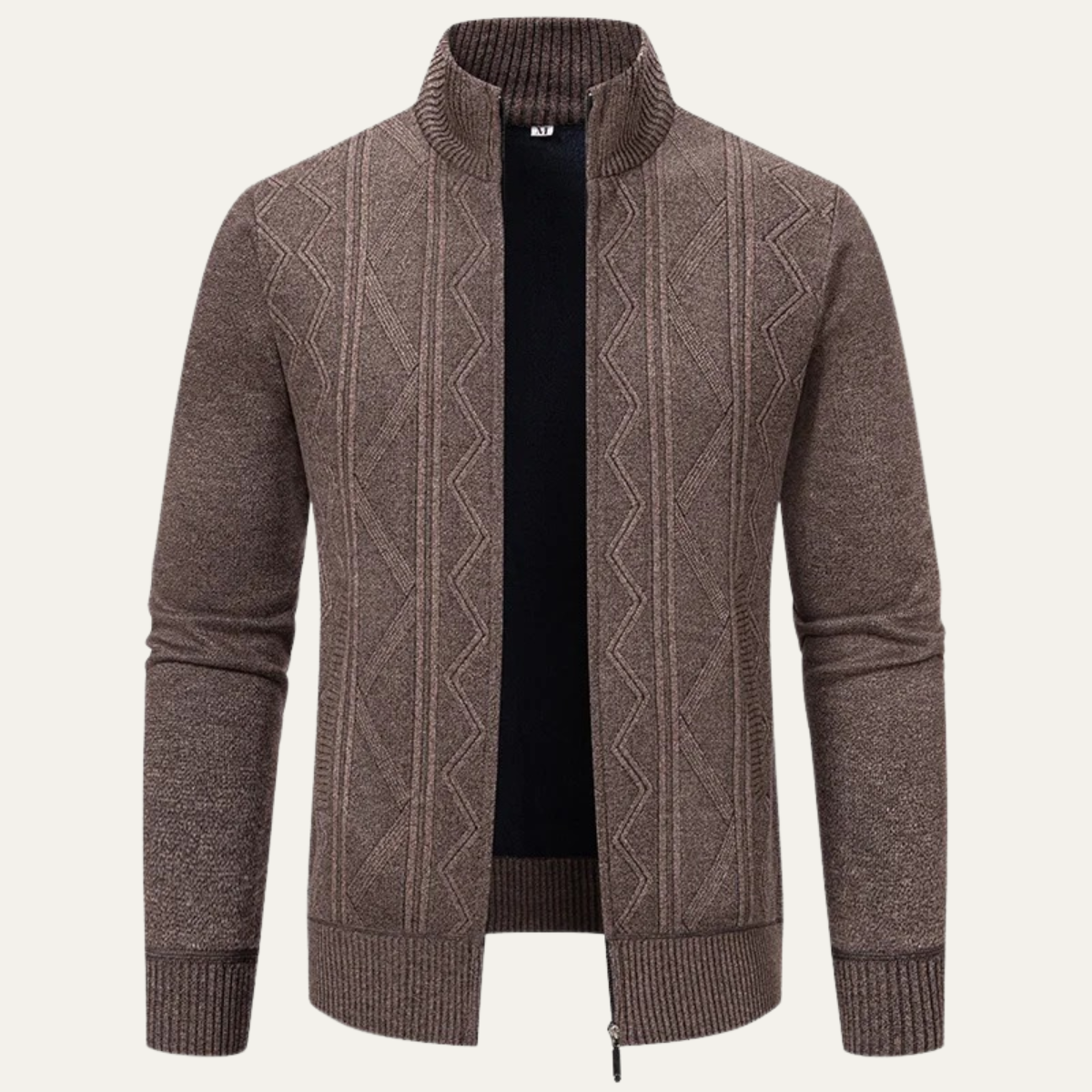 The Chianti High Neck Winter Zip Up Knit Men's Cardigan