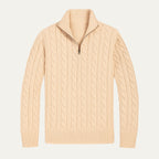 The Genève Old Money Half Zip Jumper for Men - 100% Merino Wool