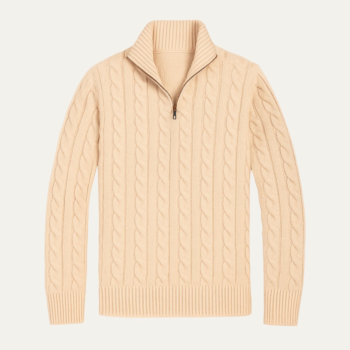 The Genève Old Money Half Zip Jumper for Men - 100% Merino Wool