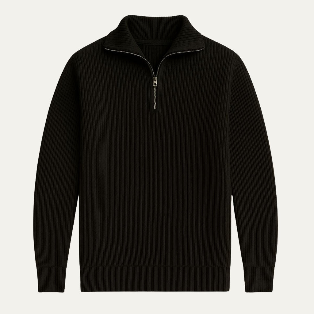 The Merino Knitted Quarter Zip Jumper