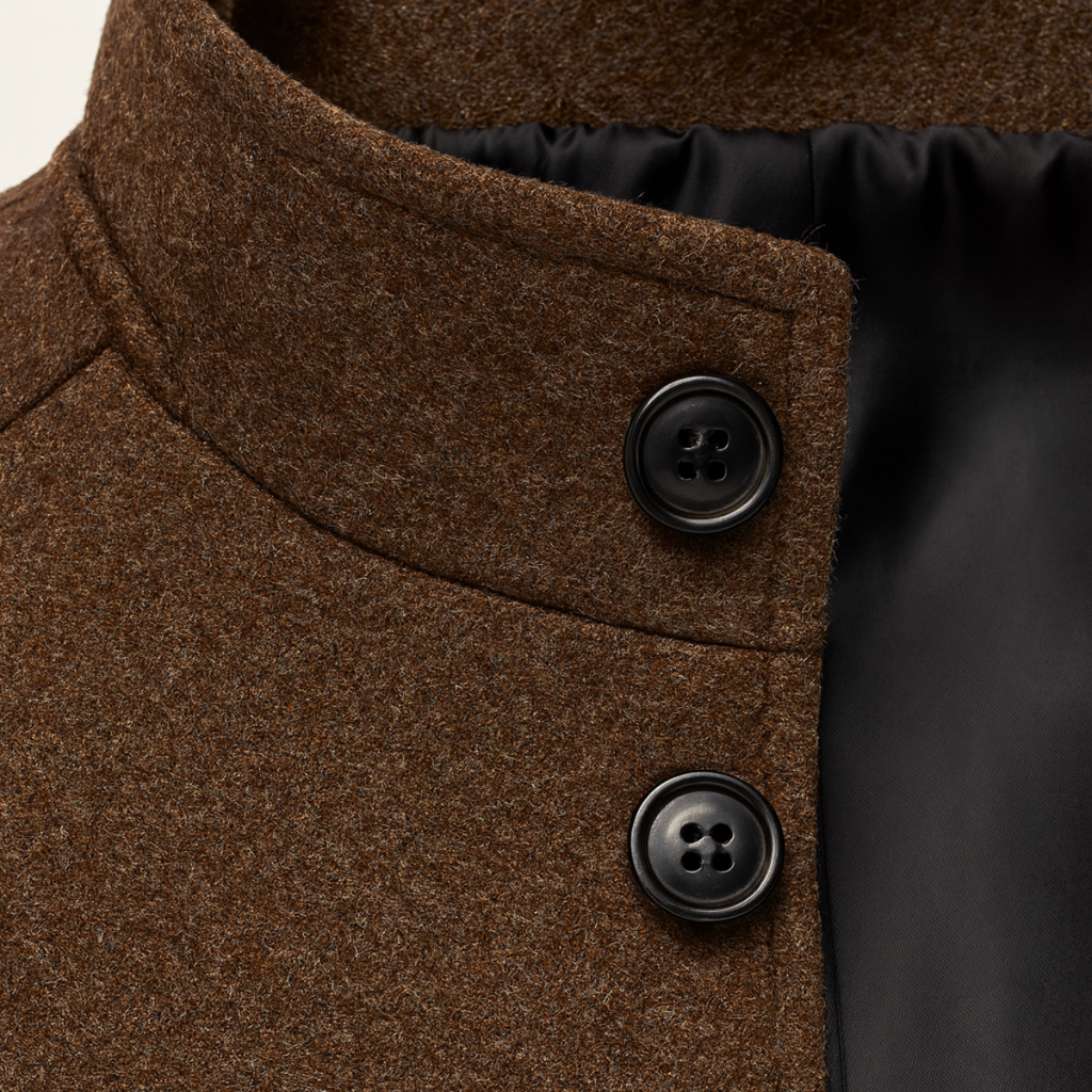 The Aldeburgh Men's Wool Coat with Blend Button Up and Warm Lining