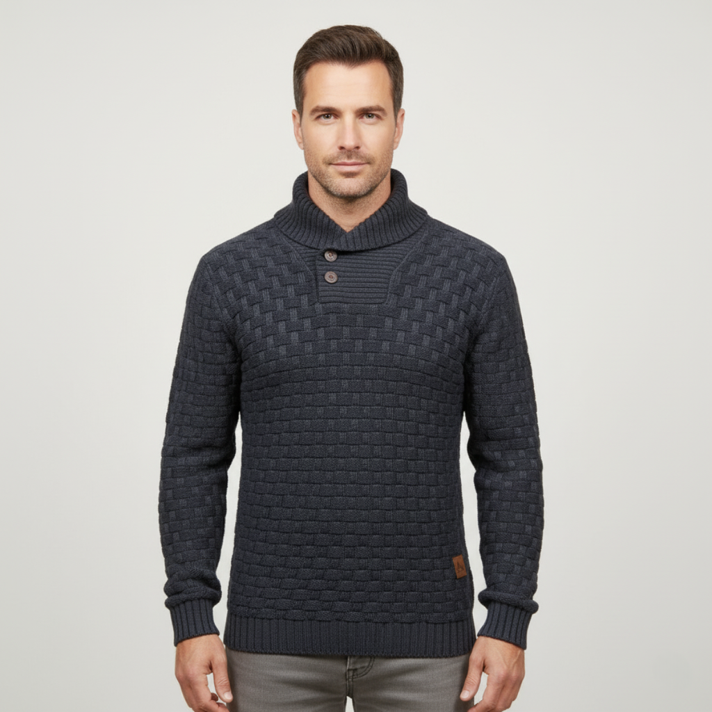 The Brighton Men’s Chunky Knit Jumper with Buttons