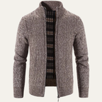 The Pienza Men’s Warm Fleece Zip Up Knit Jacket