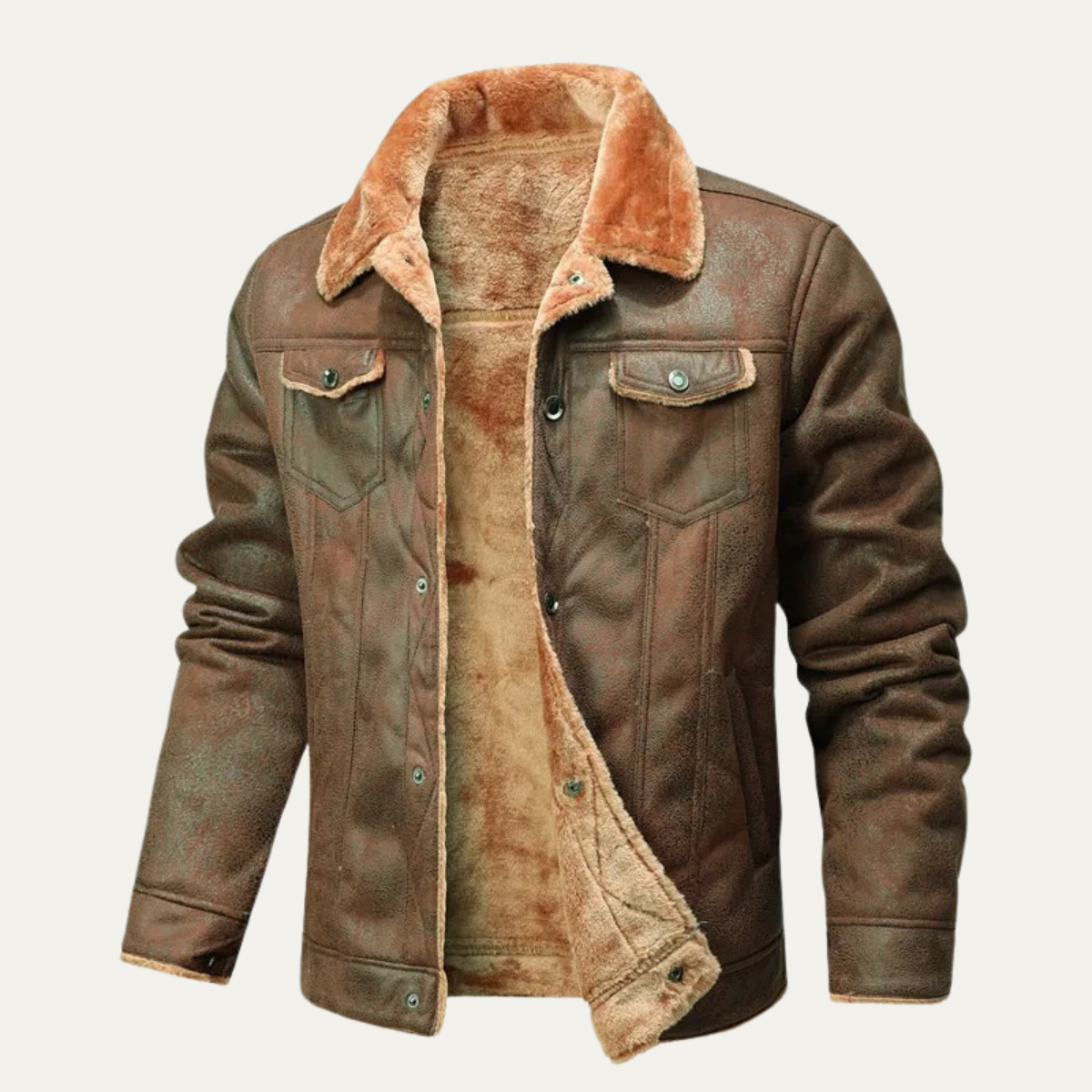 The Wrexham Men's Shearling Vintage Leather Jacket