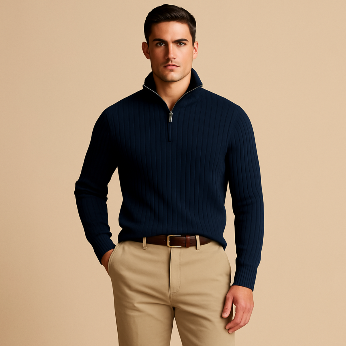 The Ashford Ribbed Half Zip Jumper for Men