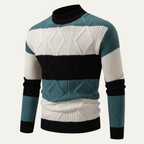 The San Candido Colour Block Patchwork Cable Knit Men’s Jumper