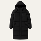 The Woking Men’s Thermal Longline Black Puffer Coat with Hood