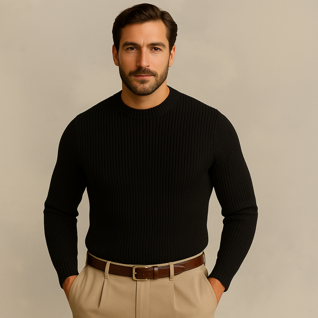 The Tokyo Merino Wool Ribbed O-Neck Jumper