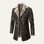 The Bressanone Men’s Retro Fleece Lined Leather Winter Coat