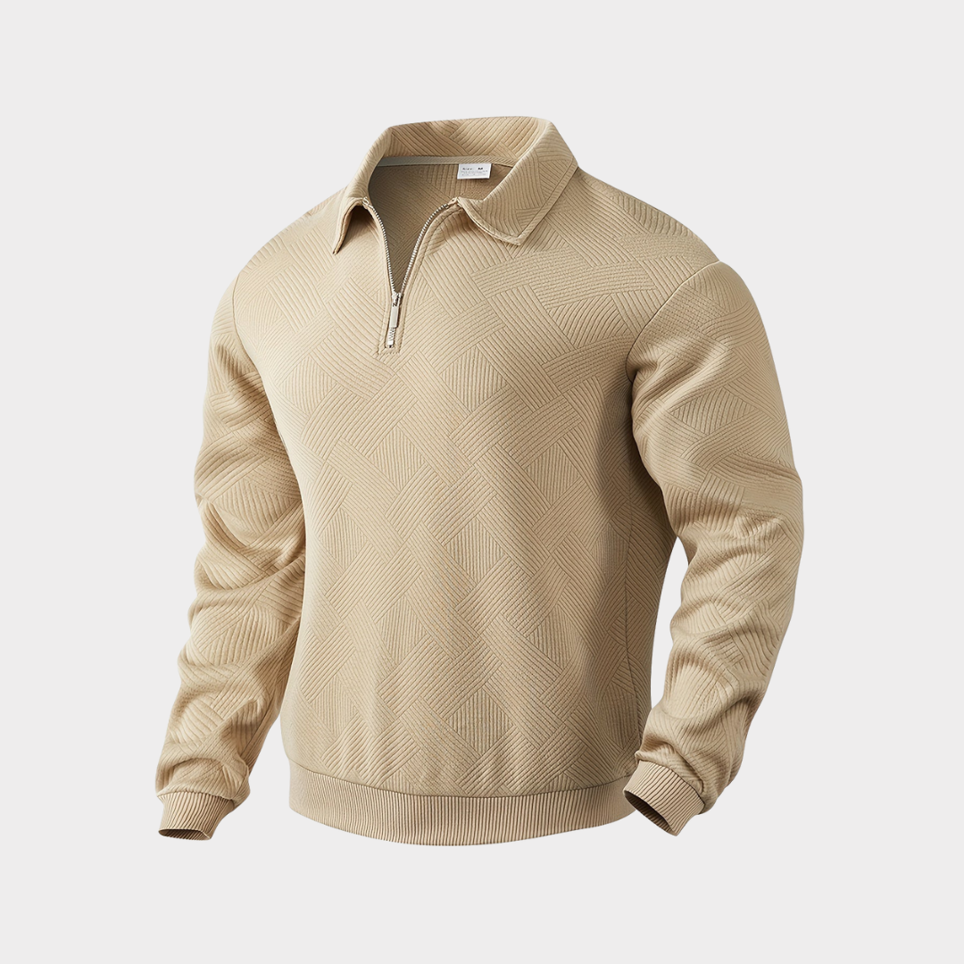 Jacob | Men's Textured Quarter Zip Sweater