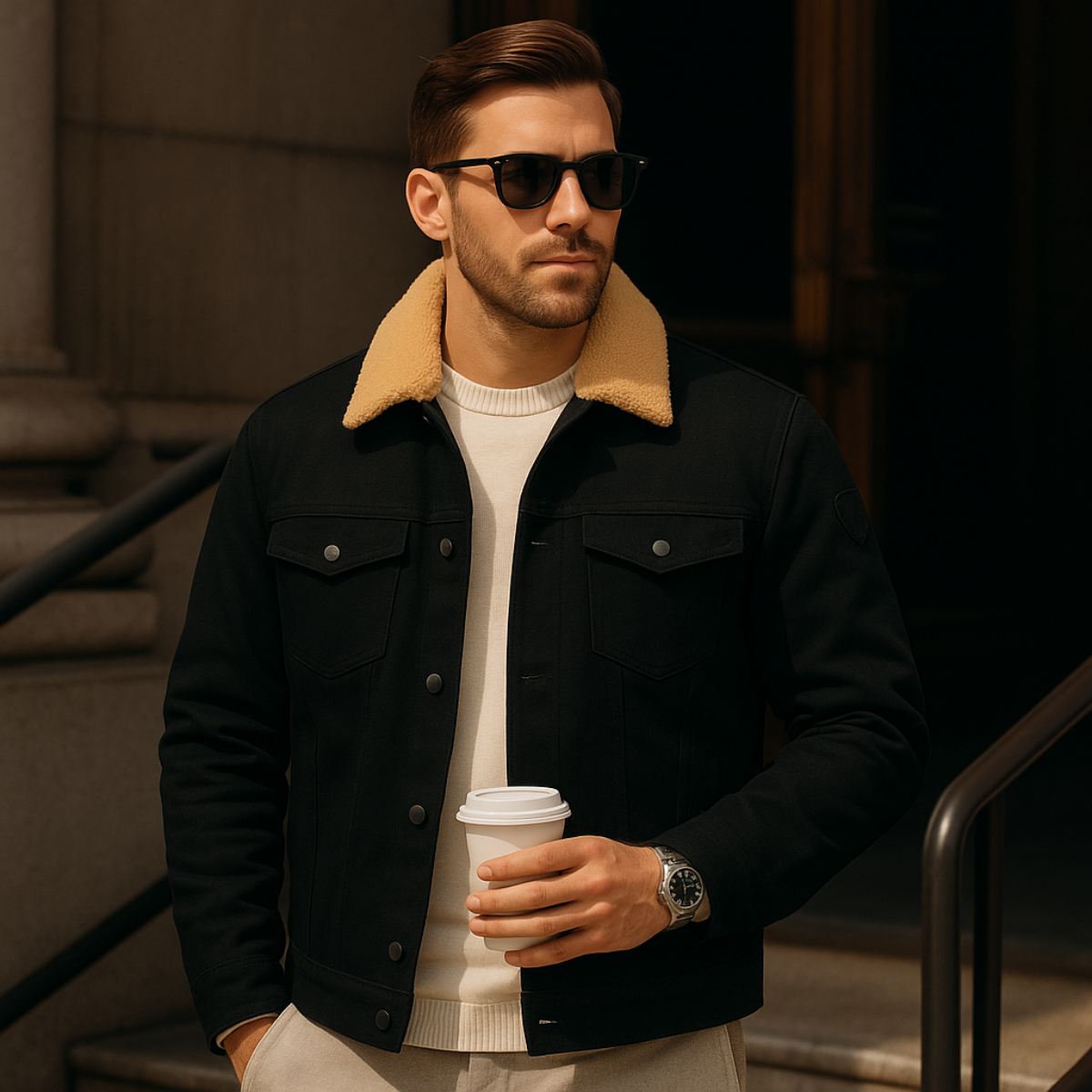 The Vancouver Men's Fleece Lined Outdoor Jacket - Modern & Warm