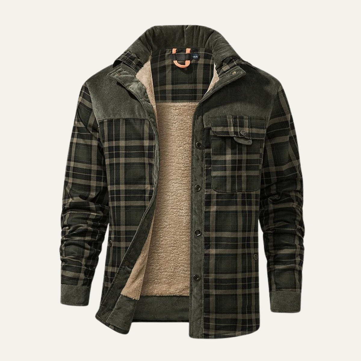 The Verbania Men’s Check Plaid Fleece Lined Flannel Jacket