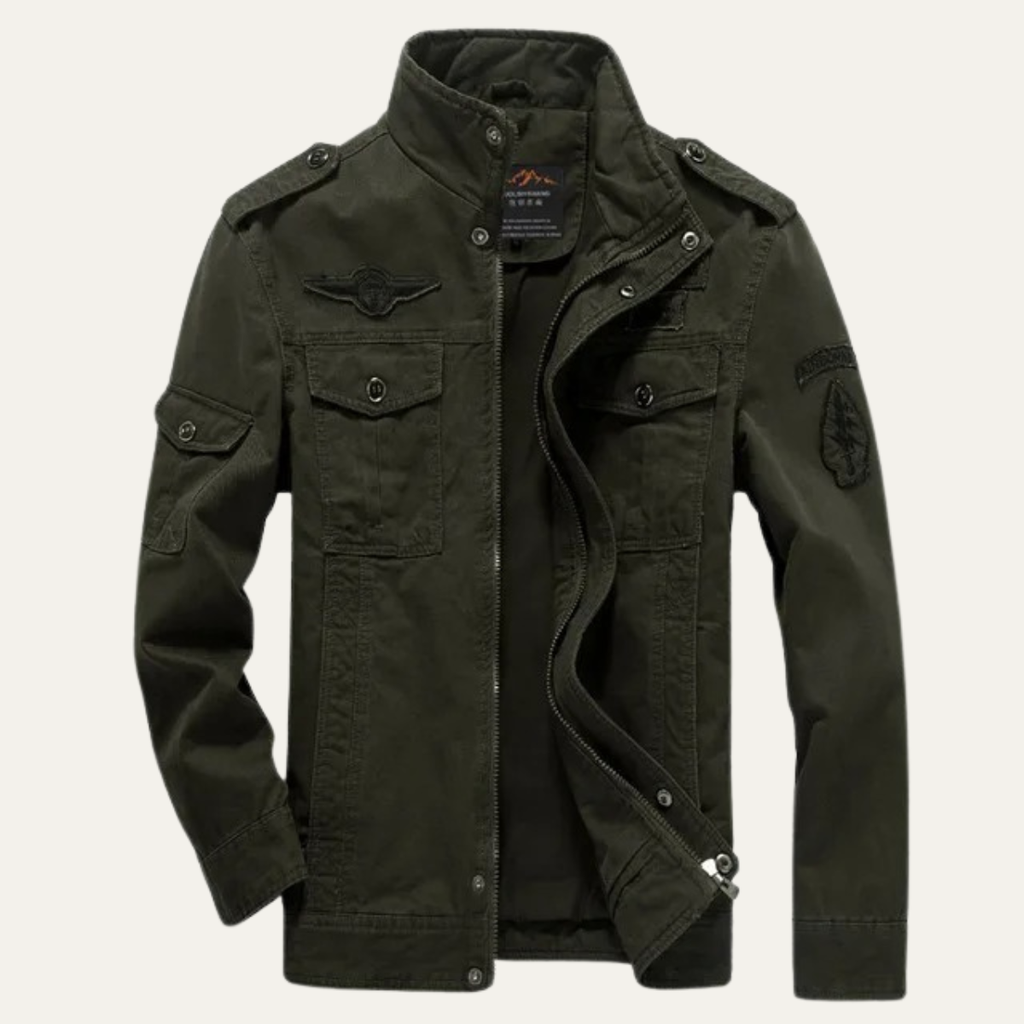 The Capri Men’s Military Collar Stand Cargo Jacket