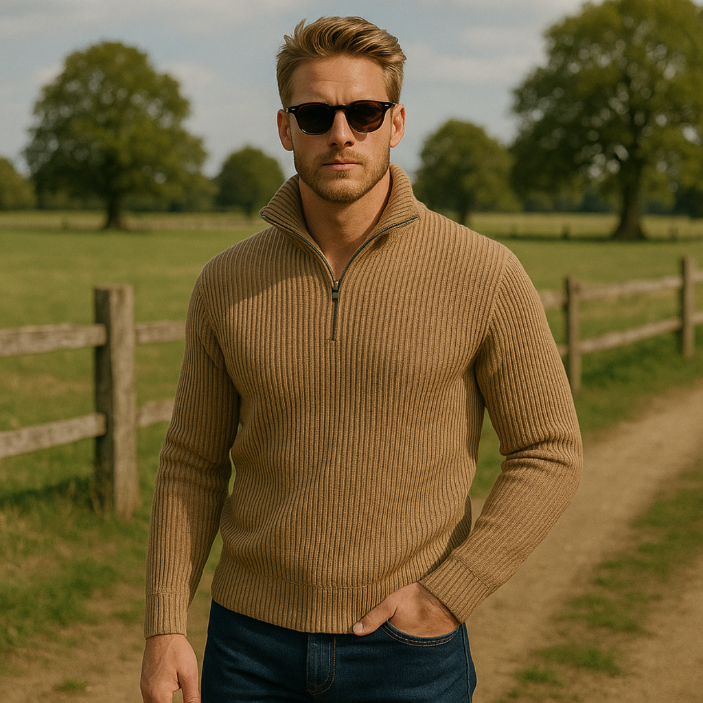 The Merino Knitted Quarter Zip Jumper