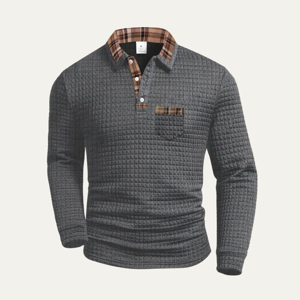 The Monopoli Men’s Casual Waffle Knit Polo Jumper