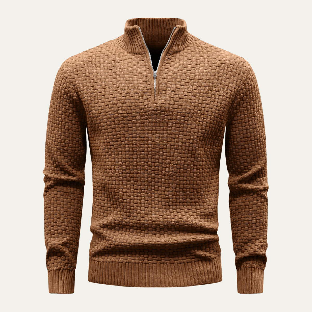 The Camogli Casual Half Zip Textured Knit Men’s Jumper