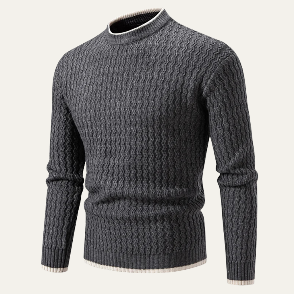 The Catanzaro Men's Casual Soft Cable Knit Crew Neck Jumper