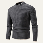 The Catanzaro Men's Casual Soft Cable Knit Crew Neck Jumper