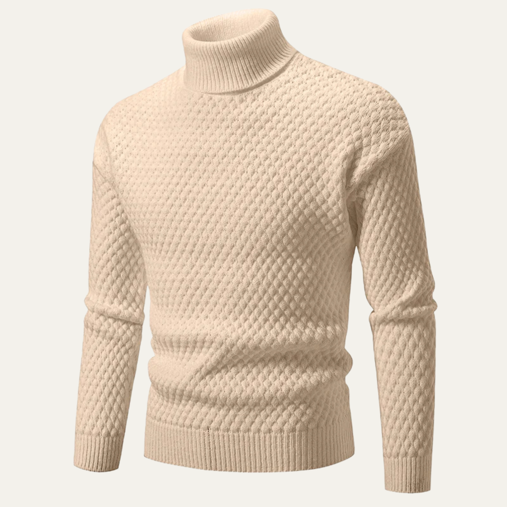 The Murano Textured Slim Fit Wool Knit Turtleneck Men’s Jumper