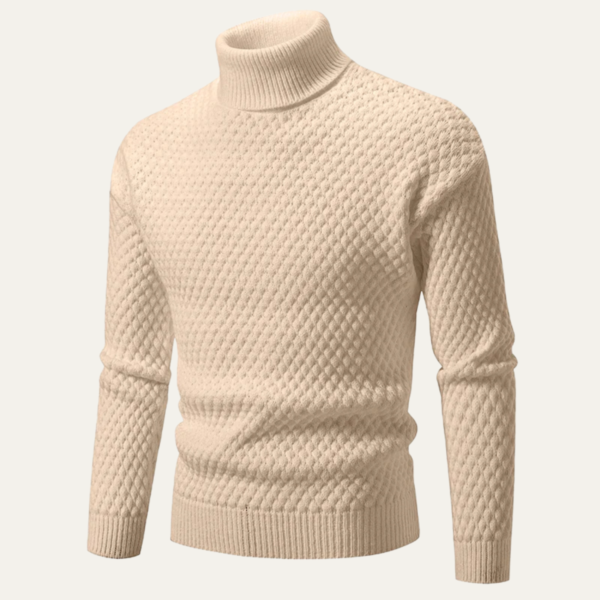 The Murano Textured Slim Fit Wool Knit Turtleneck Men’s Jumper