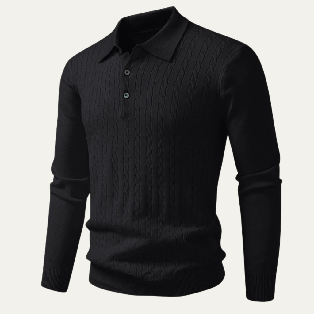 The Guildford Casual Buttoned Knit Polo Men’s Sweater