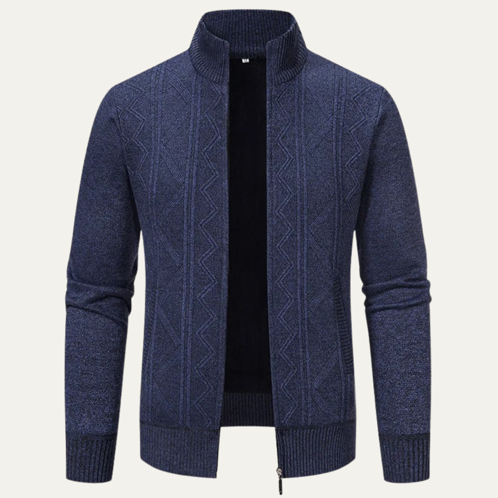 The Chianti High Neck Winter Zip Up Knit Men's Cardigan