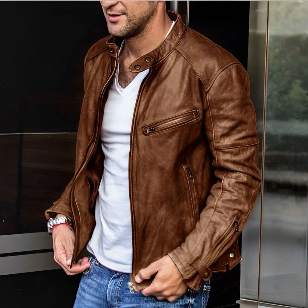 The Brooklyn Leather Biker Jacket – Men’s Classic Motorcycle Style