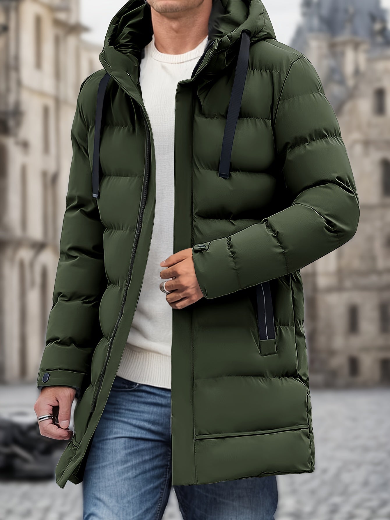 Nico | Men's Warm Long Puffer Hooded Jacket