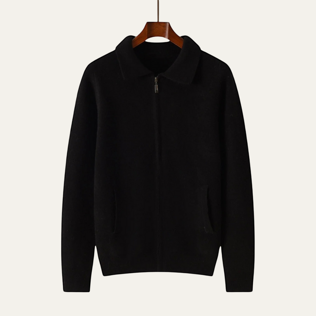 The Roma Luxury Knitted Wool Zip Men's Cardigan