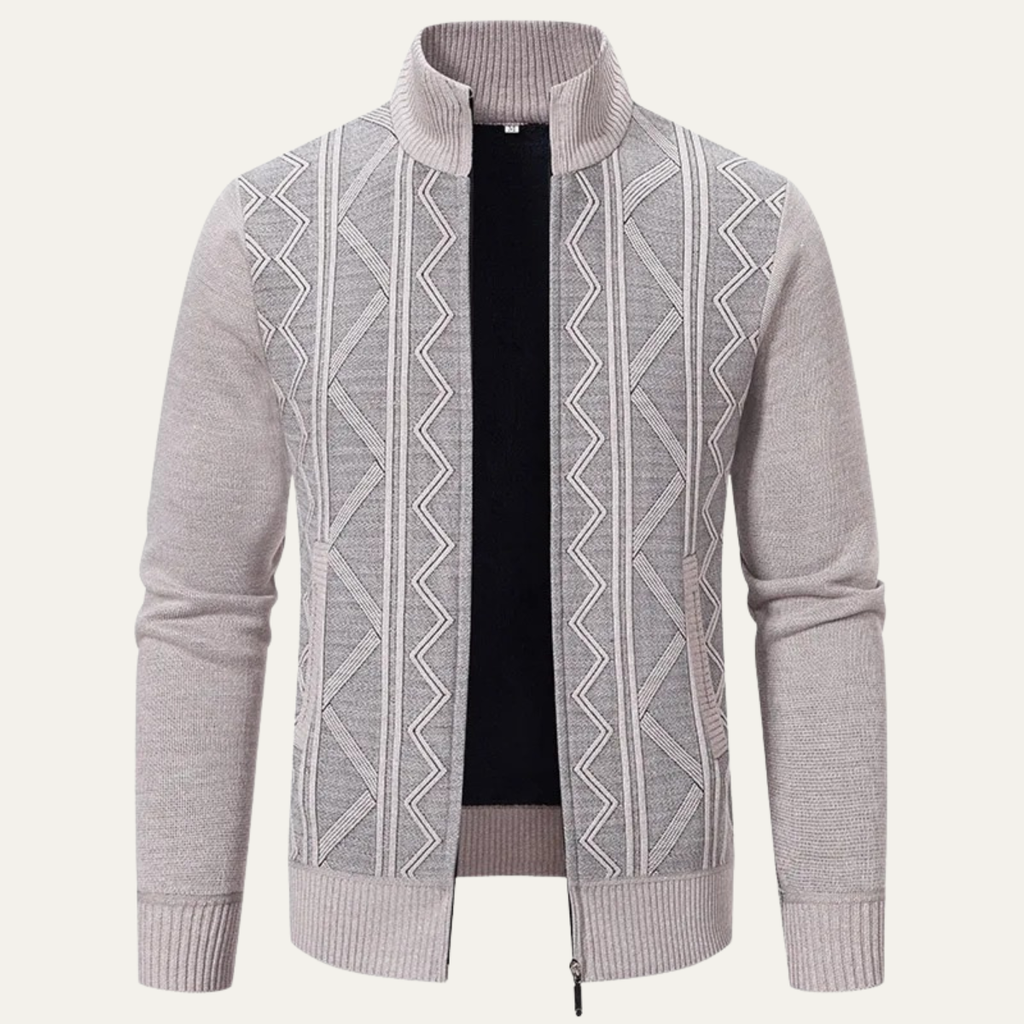 The Chianti High Neck Winter Zip Up Knit Men's Cardigan