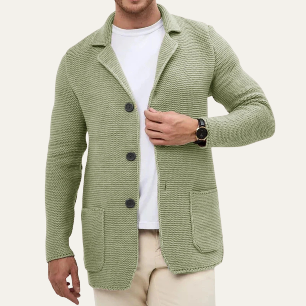 The Giudecca Casual Knitted Button Down Blazer Men’s Cardigan