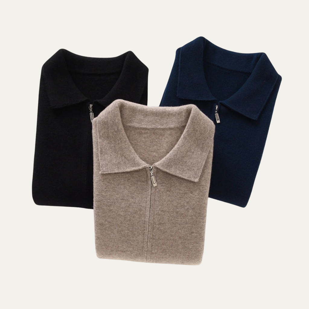 The Roma Luxury Knitted Wool Zip Men's Cardigan