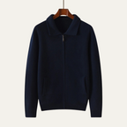 The Roma Luxury Knitted Wool Zip Men's Cardigan