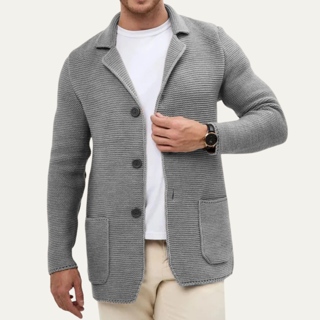 The Giudecca Casual Knitted Button Down Blazer Men’s Cardigan