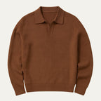 The Portofino Knitted Long Sleeve Polo Jumper for Men - Open Collar