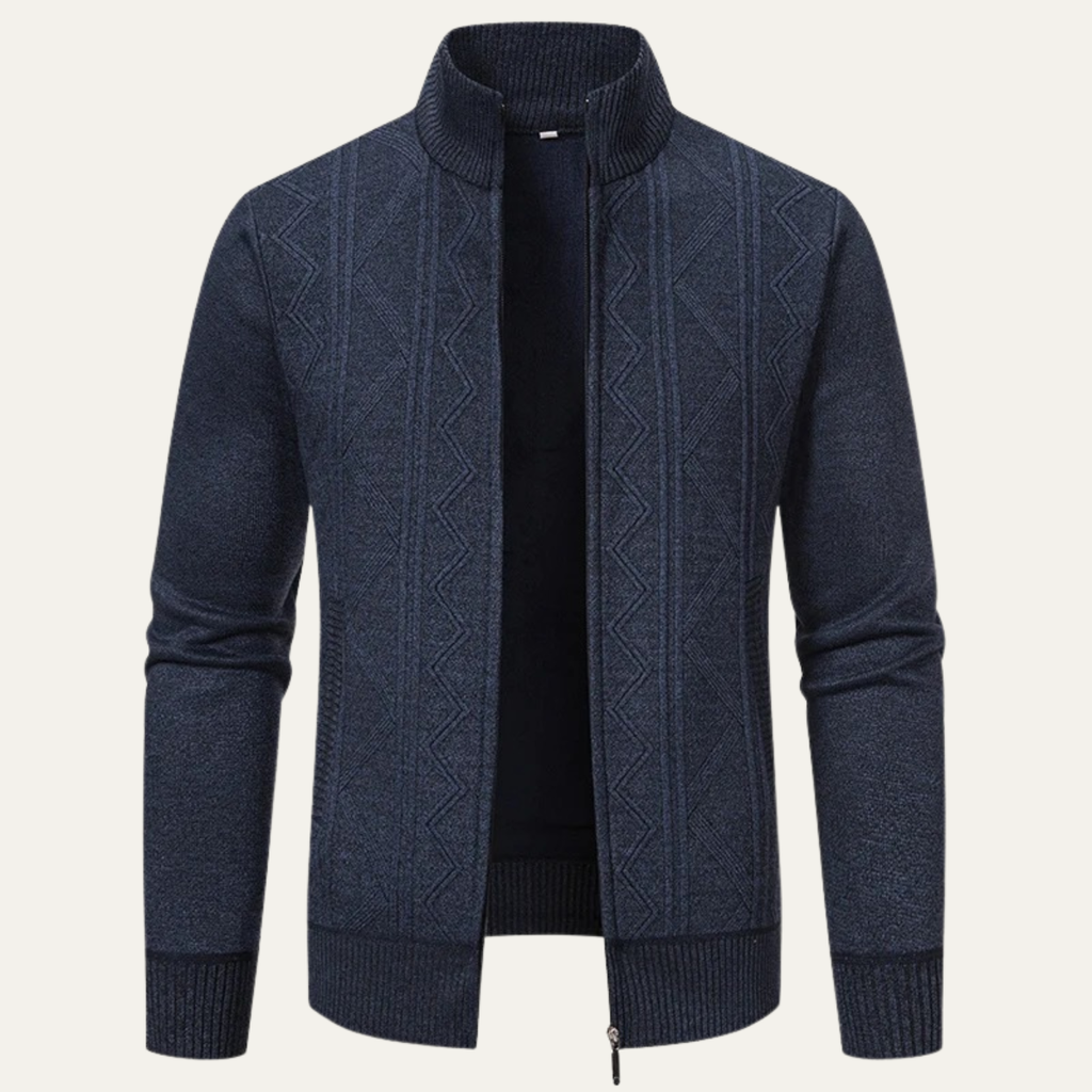 The Chianti High Neck Winter Zip Up Knit Men's Cardigan