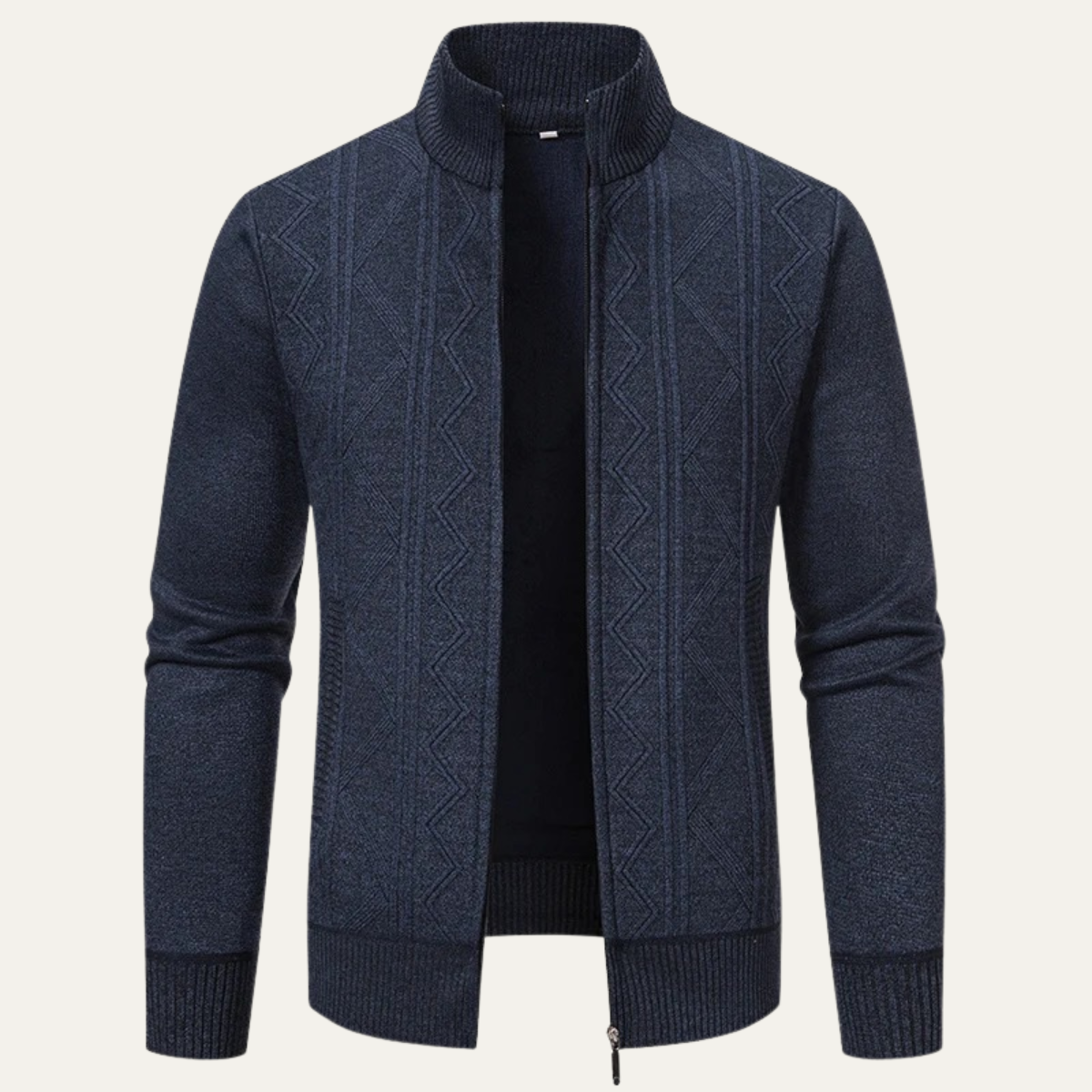 The Chianti High Neck Winter Zip Up Knit Men's Cardigan