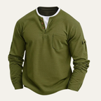 The Otranto Men’s Casual Waffle Knit Henley Shirt