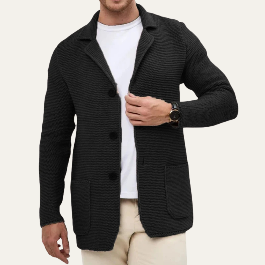 The San Marco Trendy Knitted Button Down Blazer Men’s Cardigan