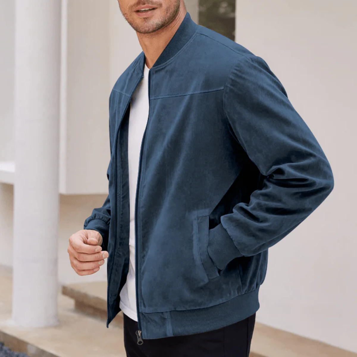 The SoHo Casual Vintage Suede Bomber Jacket for Men