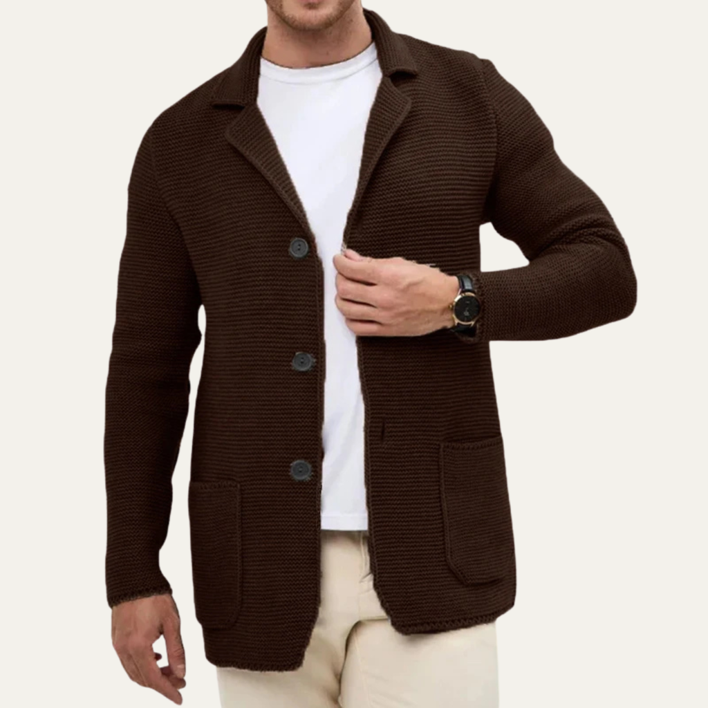 The San Marco Trendy Knitted Button Down Blazer Men’s Cardigan
