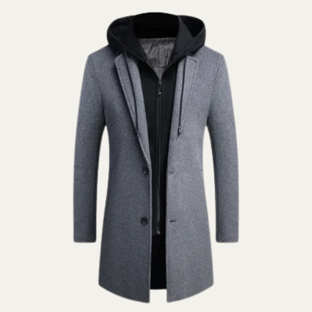 The Miseno Men’s Wool Blend Smart Overcoat with Hood