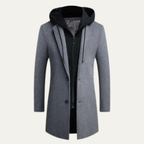 The Miseno Men’s Wool Blend Smart Overcoat with Hood
