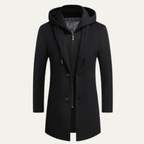 The Miseno Men’s Wool Blend Smart Overcoat with Hood