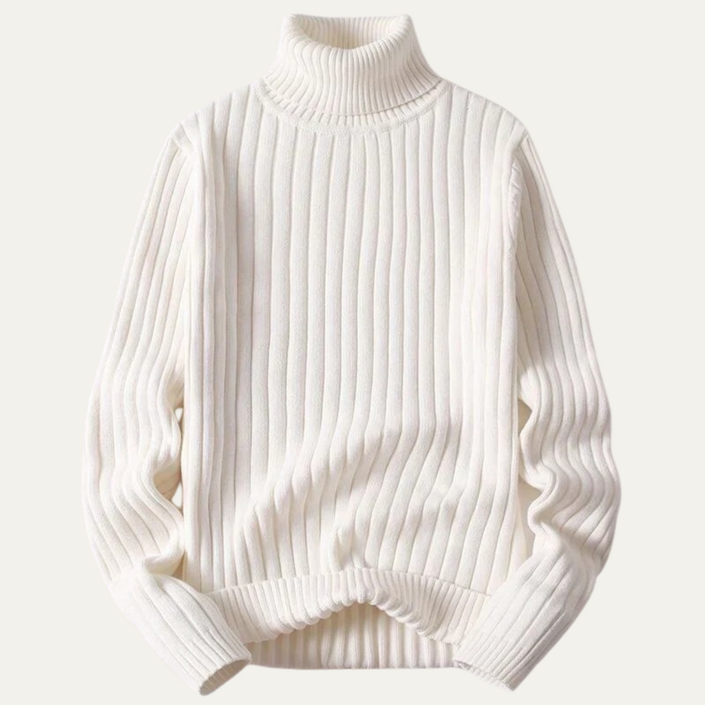 The Manchester Men's Wool Ribbed Turtleneck Knit Jumper