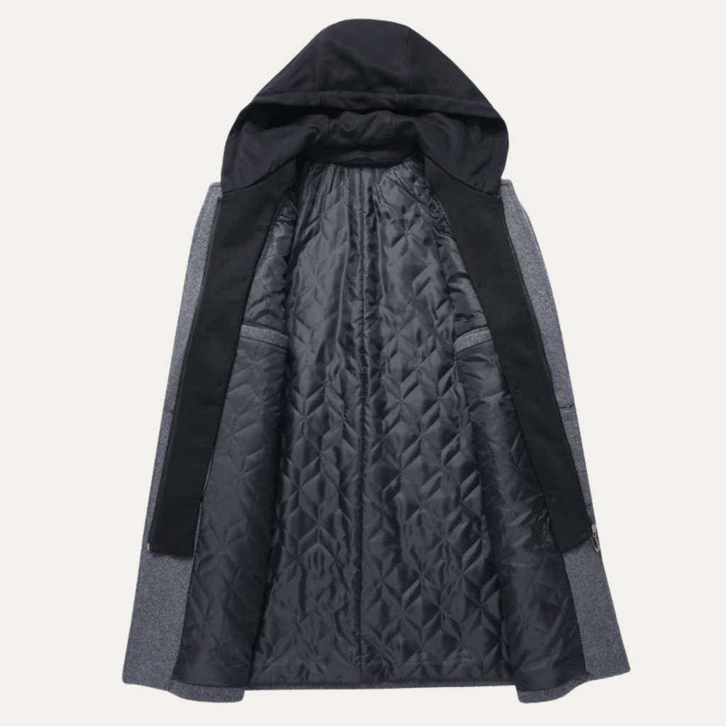 The Miseno Men’s Wool Blend Smart Overcoat with Hood