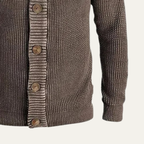 The Pozzuoli Men’s Chunky Knit Button Up Cardigan with Stand Collar