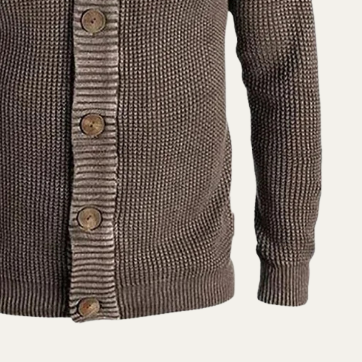 The Pozzuoli Men’s Chunky Knit Button Up Cardigan with Stand Collar